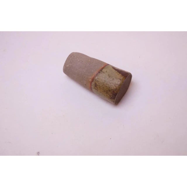 1973 Studio Ceramic Ochre Jug With Stopper Signed Pollack For Sale - Image 10 of 12