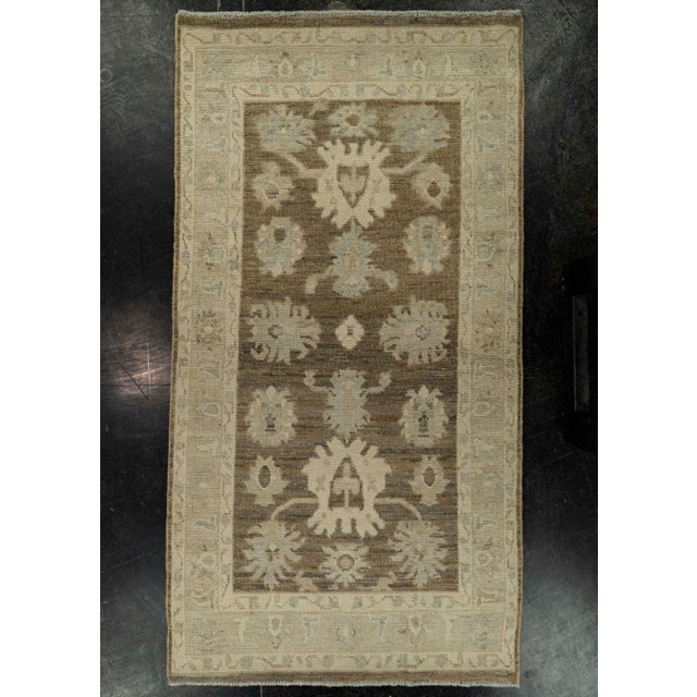 Chocolate Oushak Rug 2'10 x 5'6" #21334 For Sale - Image 8 of 8