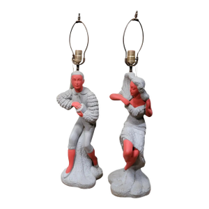 Hollywood Regency Figural Lamps by Royalite of Hollywood 1950's - A Pair