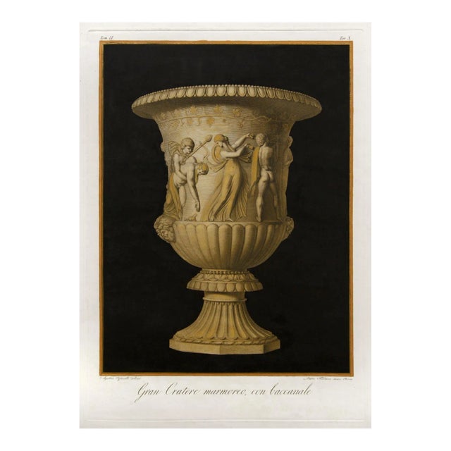 Augustine Tofanelli, Great Crater Marble, with Bacchanal, Etching, 1821 For Sale