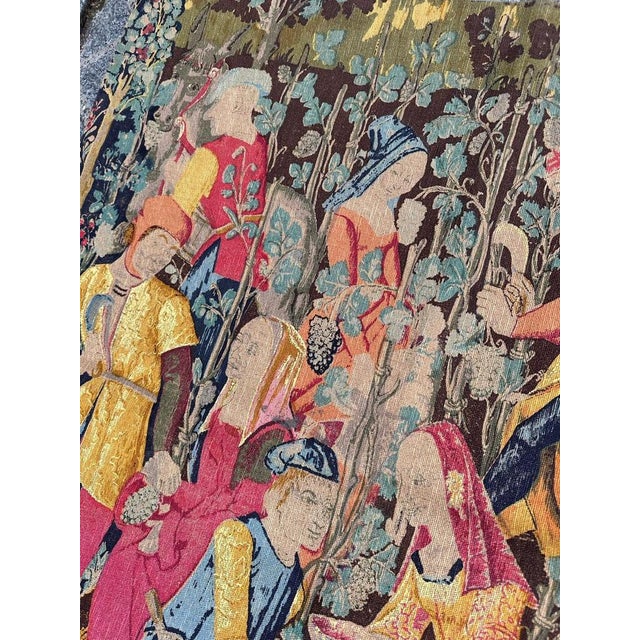 Vintage French Hand Printed Tapestry Vendanges Museum Design, 1970s For Sale - Image 18 of 18