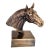 1970s Antique Brass Finish Metal Hand Carved Horse Head Bust Sculpture For Sale