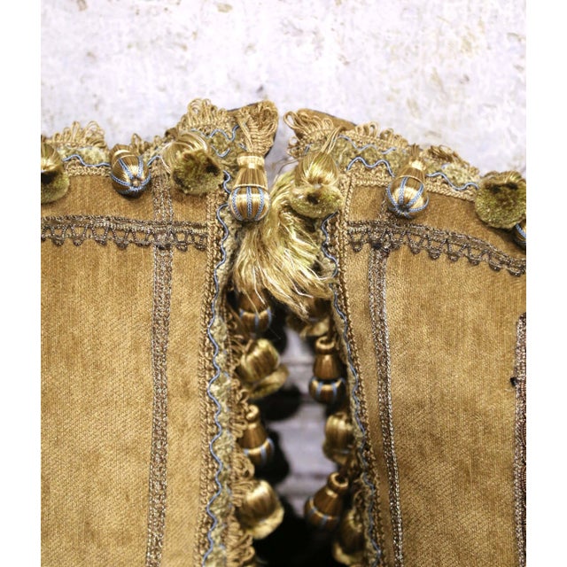 Textile Pair of Pillows With Trim Made With 18th Century Aubusson Tapestry Fragments For Sale - Image 7 of 8