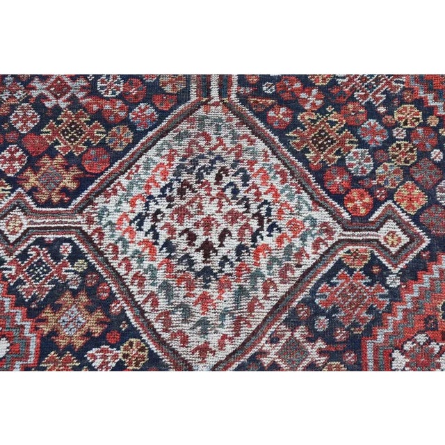 Beautiful 20th century ( 1950s circa) persian shiraz rug handmade in wool and cotton warp. This fantastic rug it is in the...