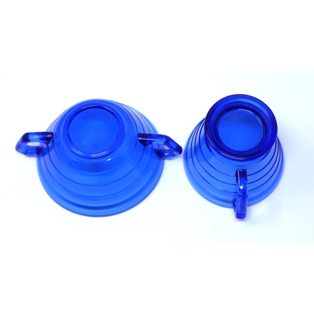 Glass Vintage Hazel Atlas 'Modertone' Sugar & Creamer For Sale - Image 7 of 7