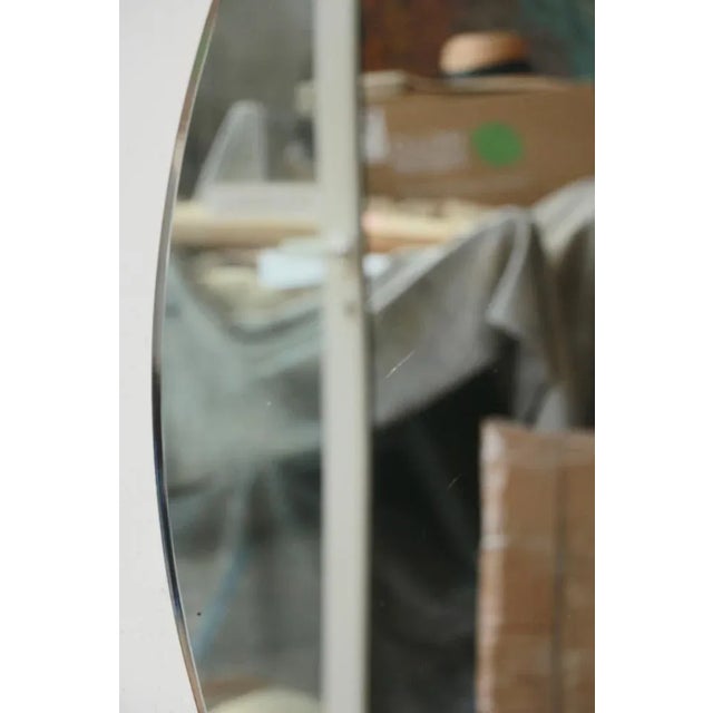 Oval Mirror Beveled in Teak, 1960s For Sale - Image 6 of 8