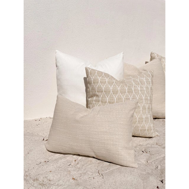 Nautical Natural Waves 14x20 Beige Indoor Outdoor Pillow For Sale - Image 3 of 7