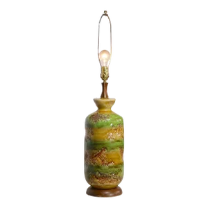 Ceramic Mid Century Table Lamp With Volcanic Earth Tone Glaze C 1950/1960’s
