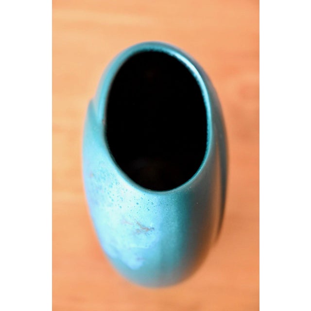 Blue Fat Lava Floor Vase in Stoneware, West Germany, 1970s For Sale - Image 8 of 9