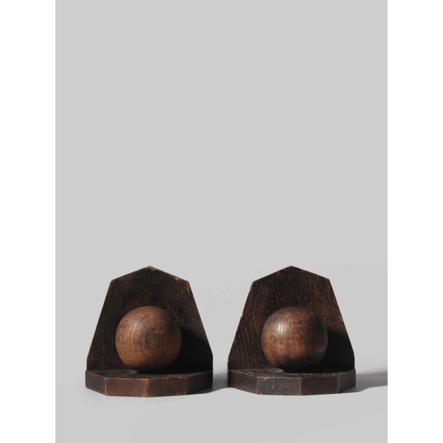Art Deco Wooden Sphere Bookends, 1930s, Set of 2 For Sale - Image 6 of 6
