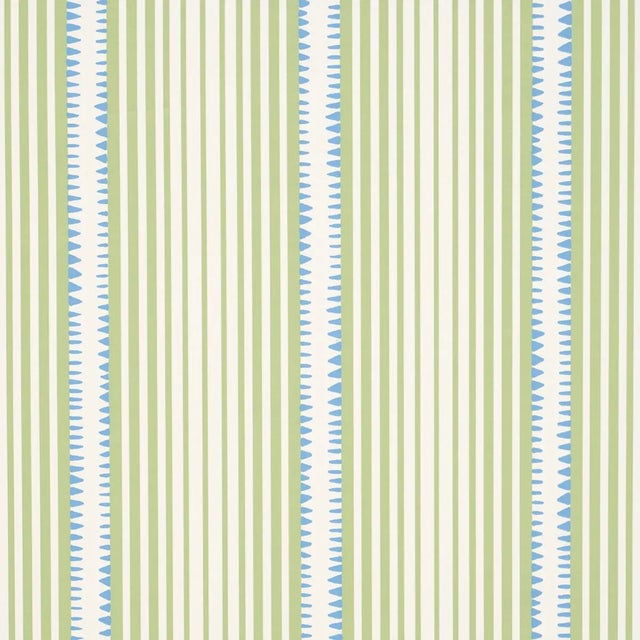 Sample - Schumacher Moncorvo Wallpaper in Green & Blue For Sale