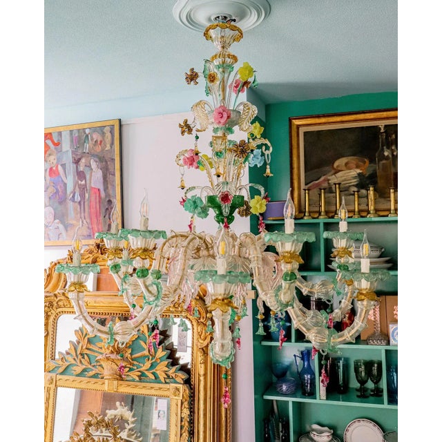 Marvel at the exceptional beauty of this grand and vibrant "Lollipop" Venetian Murano glass chandelier. Featuring a...