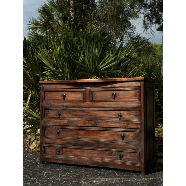 British Colonial Solid Wood Chest of Drawers For Sale In Tampa - Image 6 of 7