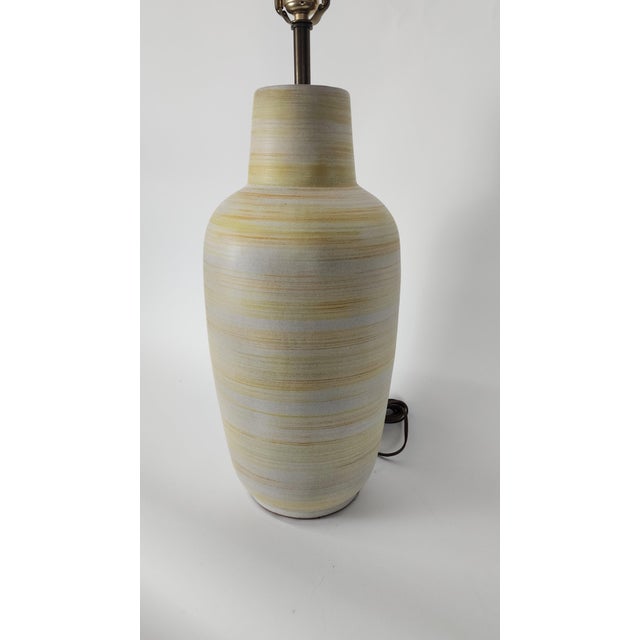 Mid-Century Modern Striped Ceramic Lamp by Design Technics For Sale - Image 3 of 7