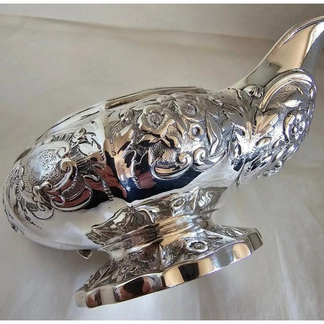 Antique George IV Sterling Silver Repoussé Griffin Crest Cream Jug, London, 1823 For Sale - Image 4 of 16