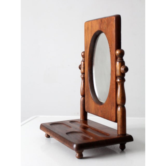American Antique Wooden Vanity Mirror For Sale - Image 3 of 11