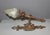 Important pair of Gothic style wrought iron wall sconces, molded glass flame-shaped fixtures, electrified, circa...