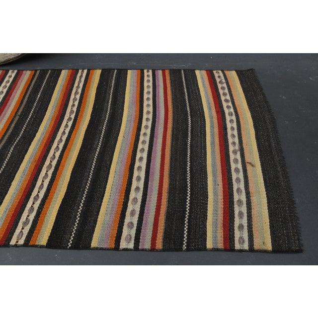 Textile Vintage Turkish Oushak Handmade Wool Cotton Beige Runner Rug For Sale - Image 7 of 11