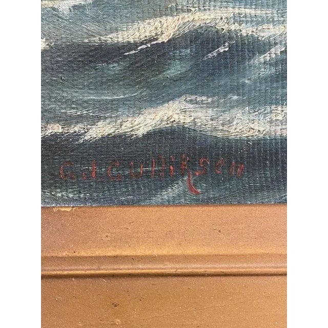 Sailship in the Sea, 1800s, Framed For Sale - Image 4 of 5