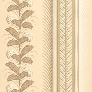 Sample - Schumacher Hydrangea Drape Wallpaper in Fawn For Sale