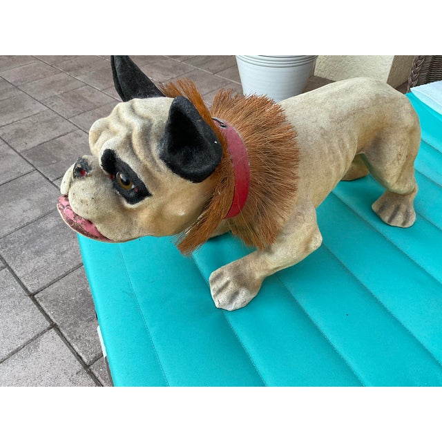 Large 21” French Paper Mache Growler Bulldog- Very Good Condition- For Sale - Image 4 of 10