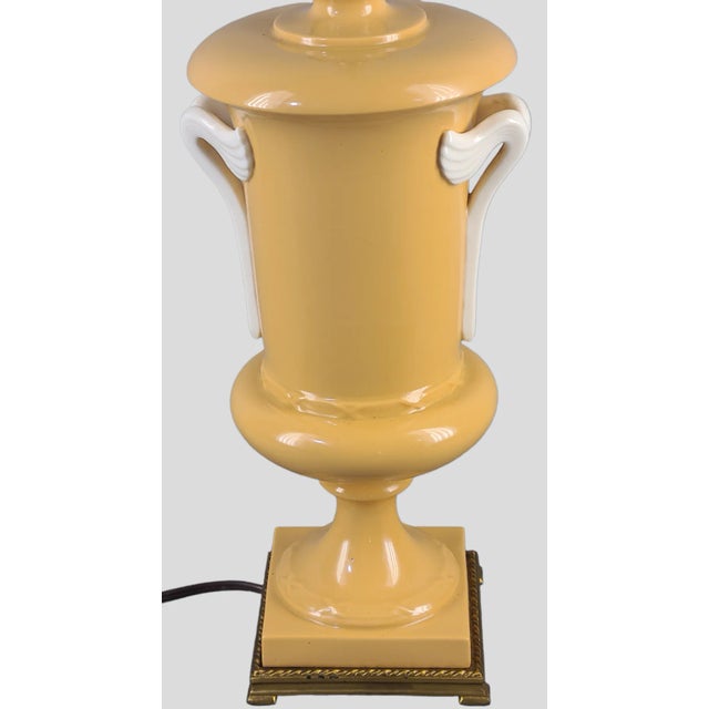 Neoclassical Vintage Lenox Unusual Sand Color Porcelain Neoclassical Urn Dav-Art Table Lamp For Sale - Image 3 of 9