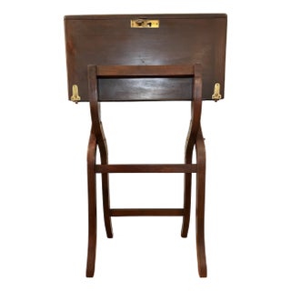 Vintage Mahogany Folding Campaign Writing Desk or Bar Table For Sale