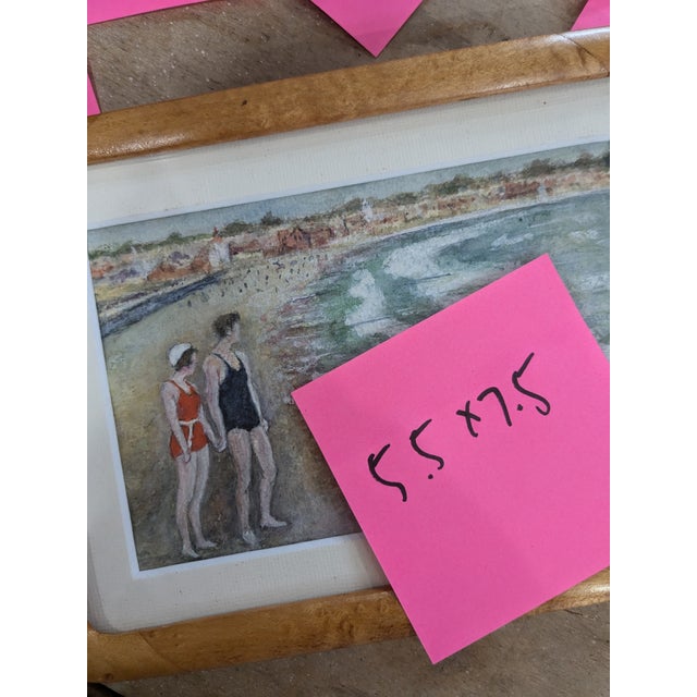 1920s 1920s Framed Seaside Watercolor – Serene Ocean Scene For Sale - Image 5 of 7