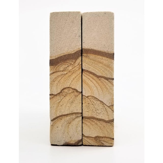 Sandstone Bookends Vintage a Pair Organic Modern Decor Rock Specimen
