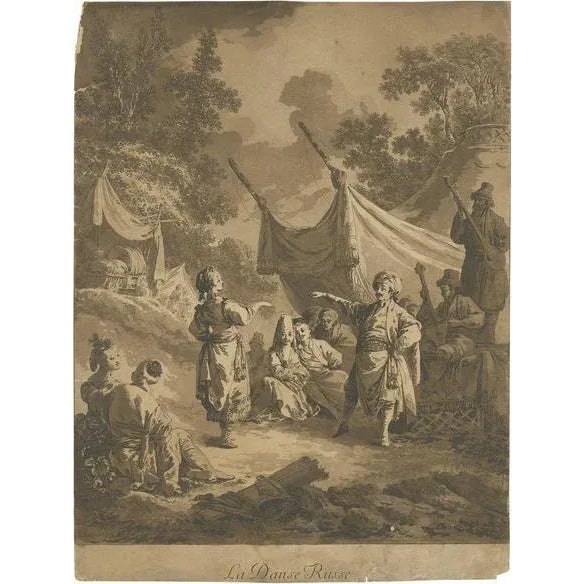 Mid 18th Century Jean Baptist Le Prince, Russian Dance, 1769, Print For Sale - Image 5 of 5