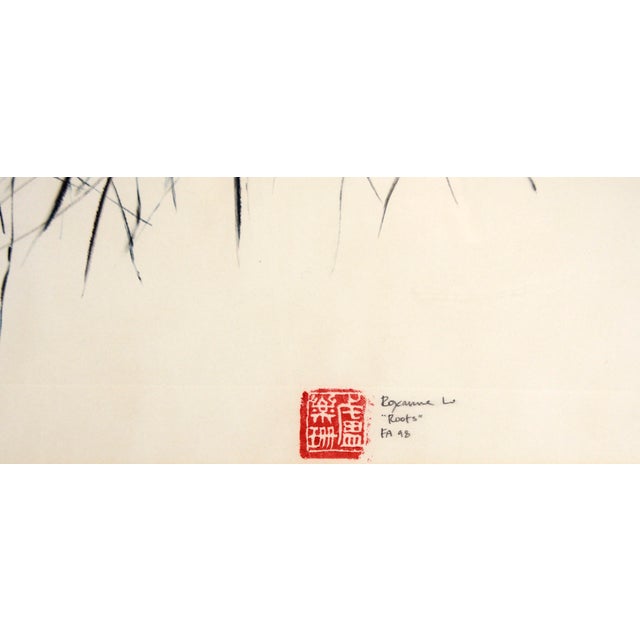 Black "Roots" Abstract Monoprint in Ink on Paper by Roxanne Lo For Sale - Image 8 of 8