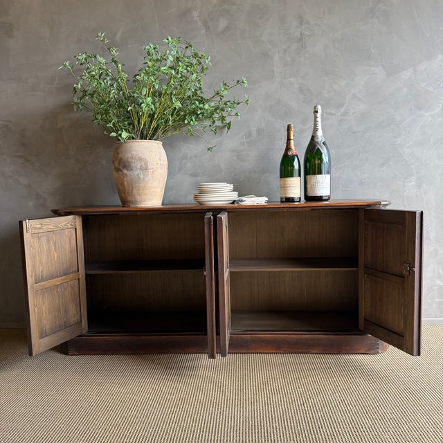 Bistro IV Reclaimed Elm Wood Cabinet With 4 Doors and Working Locks For Sale - Image 11 of 15