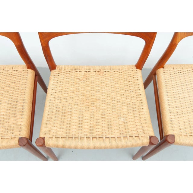 Beige Vintage Dining Chairs in Teak by Niels Otto Møller for J. L. Møller Möbelfabrik, 1950s, Set of 4 For Sale - Image 8 of 17