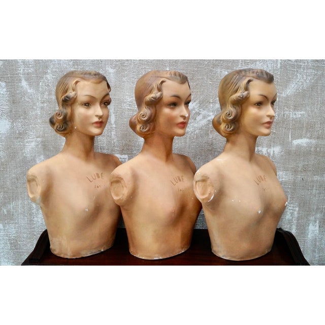 Pink Vintage Mannequin Lubé Paris Bust, 1930 For Sale - Image 8 of 9