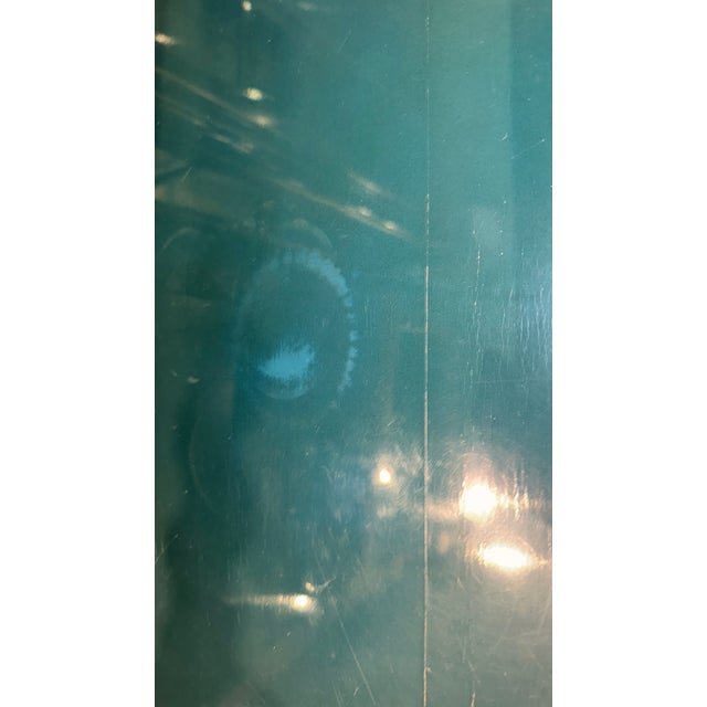 1960s Union National Chinoiserie Serpentine Chest in Black Lacquer With Gilded Decoration and Green Inset Top For Sale - Image 10 of 14