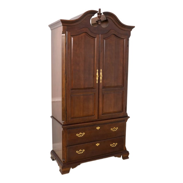 1980s Thomasville 2 Door Cherry Bedroom Armoire For Sale