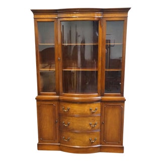 Landstrom Furniture Solid Mahogany Traditional Duncan Phyfe Style 44" Bow Front China Cabinet For Sale