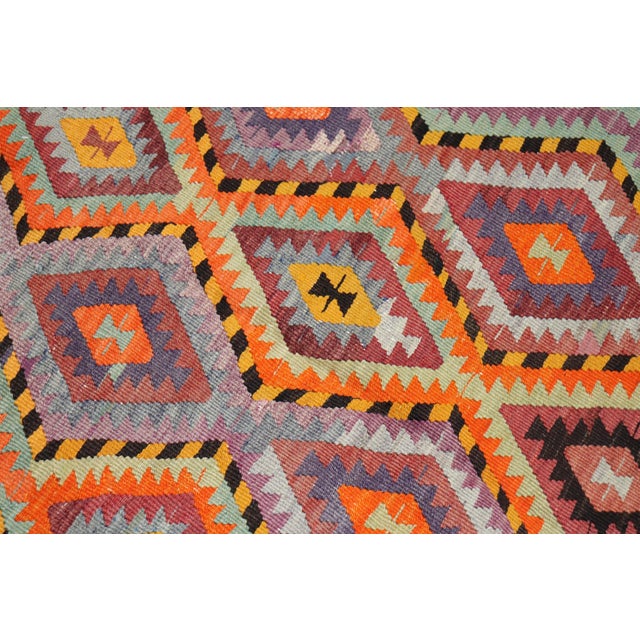 Vintage Zabihi Collection Bright Dazzling Bohemian Turkish Kilim - 6' x 8'6" For Sale - Image 9 of 9