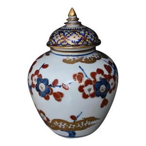 1960s Gold Imari Hand Painted Small Ginger Jar