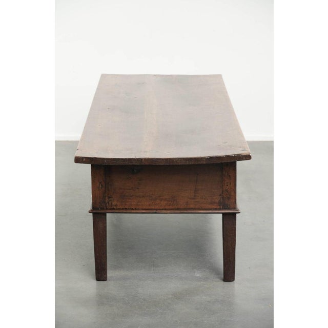 Antique Southern European Rectangular Walnut Coffee Table with Two Drawers For Sale - Image 4 of 17
