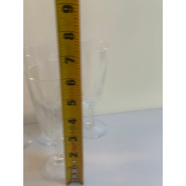 1970s "Diamant" Crystal d'Arques-Durand France 6" Tall Champagne Fluted Set of Six(6) For Sale - Image 15 of 18