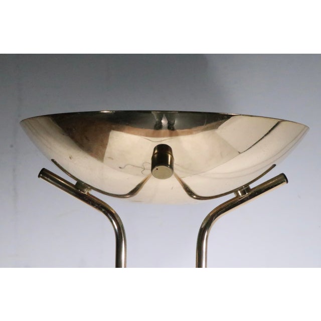 1980s Hollywood Regency Art Deco Revival Halogen Torchiere Uplight Floor Lamp For Sale - Image 16 of 17