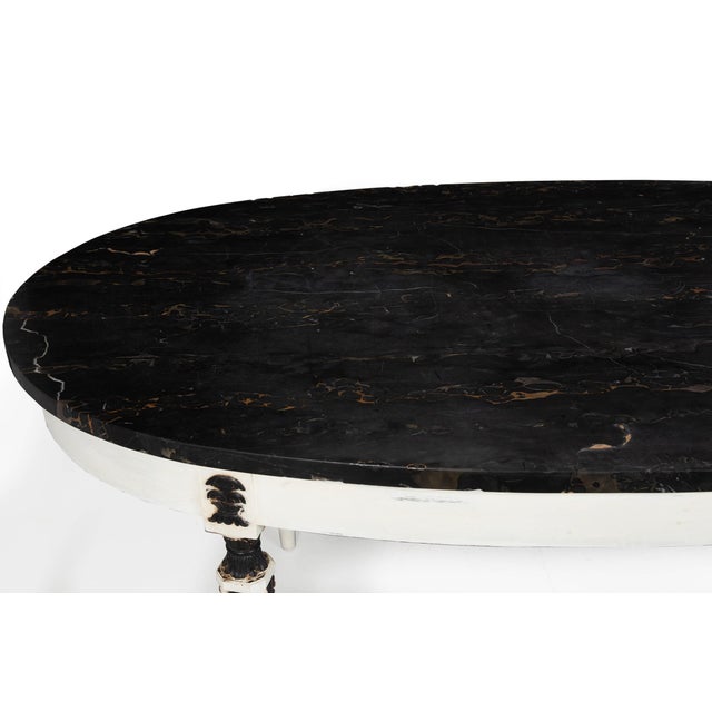 Napoleon III Ovular Dining Table With Nero Portoro Marble Top For Sale - Image 6 of 18