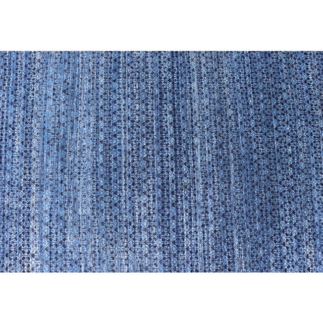 2020s Mamluk Rug With All-Over Ottoman Design in Navy Blue Blue and Charcoal For Sale - Image 5 of 12