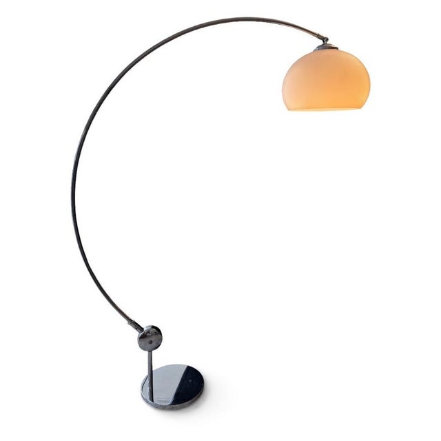 Mid-Century Italian Adjustable Arc Lamp by Goffredo Reggiani for Reggiani with Shade fro Guzzini, 1970 For Sale - Image 9 of 9