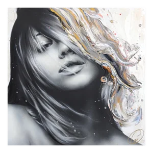 Imagine the Dream - Impasto Thick Paint Portrait Original Artwork by Cynthia Coulombe-Bégin