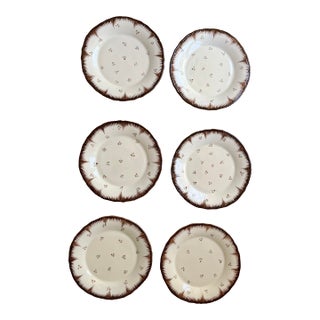Set of 6 Carolina Irving and Daughters X Remy Renzullo Lily Brown Dinner Plates For Sale