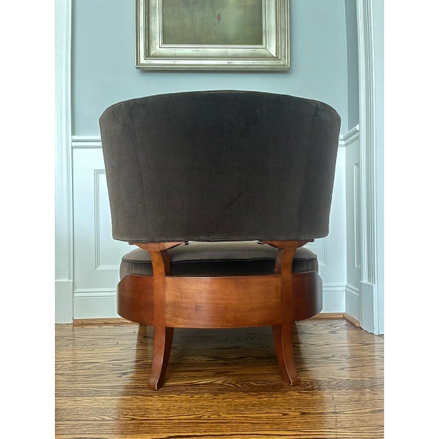 Brown Late 20th Century Barbara Barry for Baker Brown Velvet Low Lounge Chair For Sale - Image 8 of 10