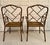 Pair of Mid-20th Century Faux Bamboo Metal Indoor/Outdoor Armchairs With Burnt Bamboo Tortoiseshell Finish For Sale - Image 11 of 16