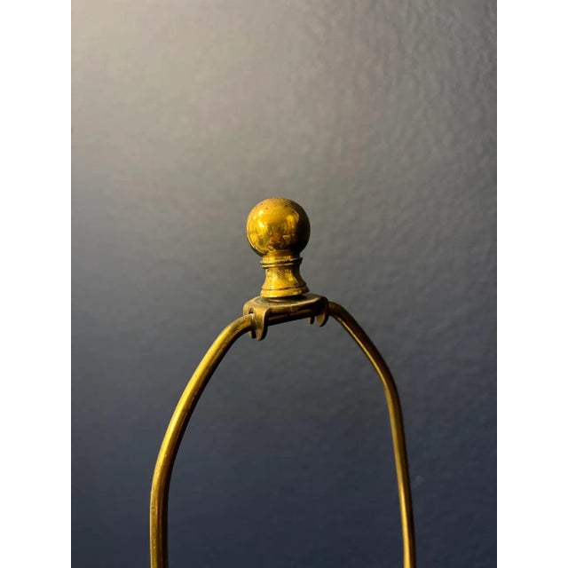 Mid-Century Modern 1940s Paul Hanson Red Glass Brass Table Lamp For Sale - Image 3 of 11